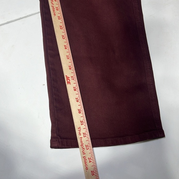 Judy Blue Sign Me Up Tummy Control Wide Leg Cropped Jeans Garment Dyed Maroon - Picture 9 of 13
